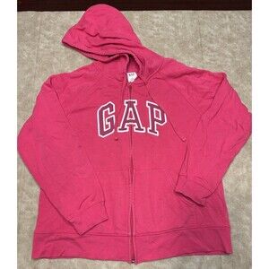Vintage Gap Women’s Full Zip Hoodie Large Y2K Spellout Sweatshirt